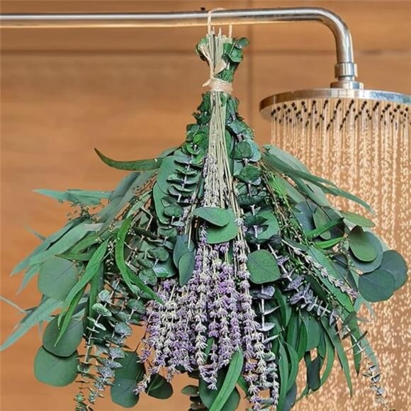 52 PCS Mix Dried Eucalyptus & Lavender Flowers Bundles for Shower, 17'' Natural - Picture 7 of 7